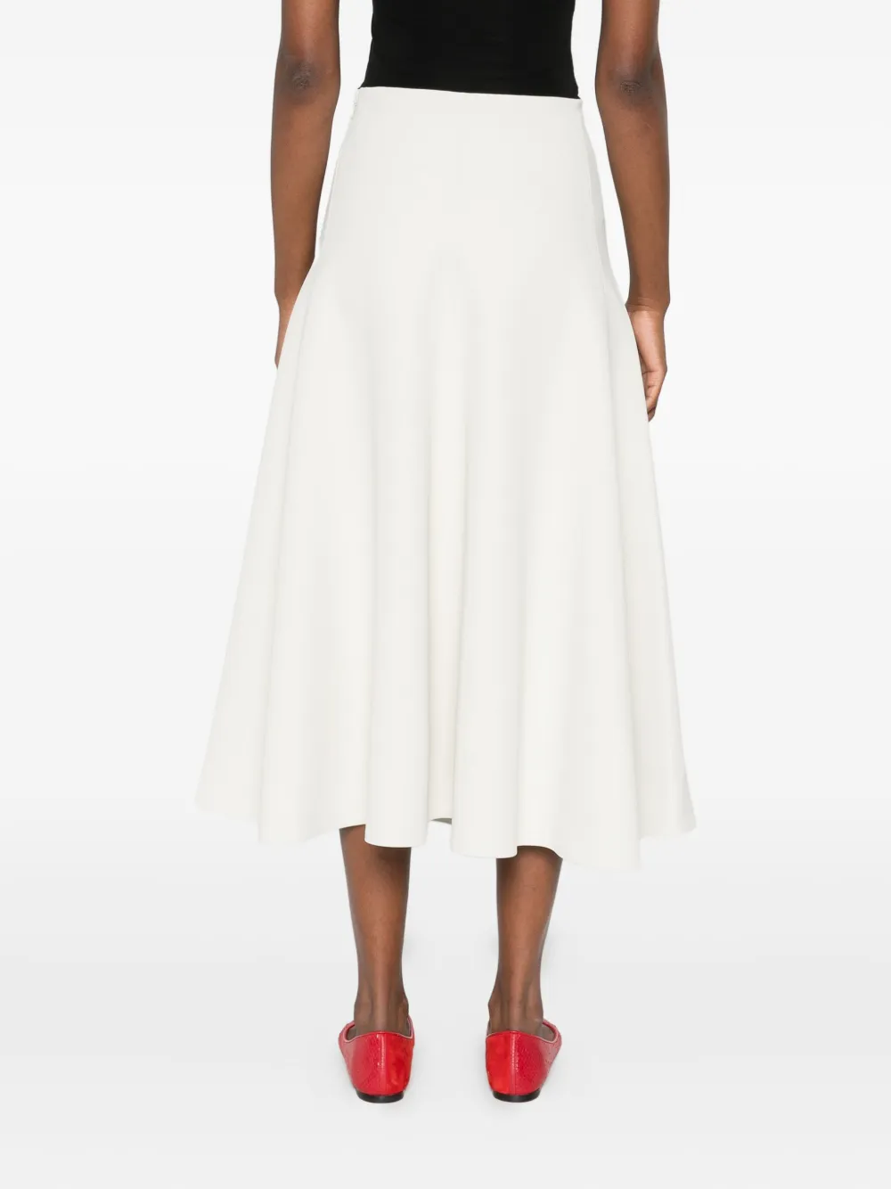 Jacquemus Flared Midi Skirt In Yellow