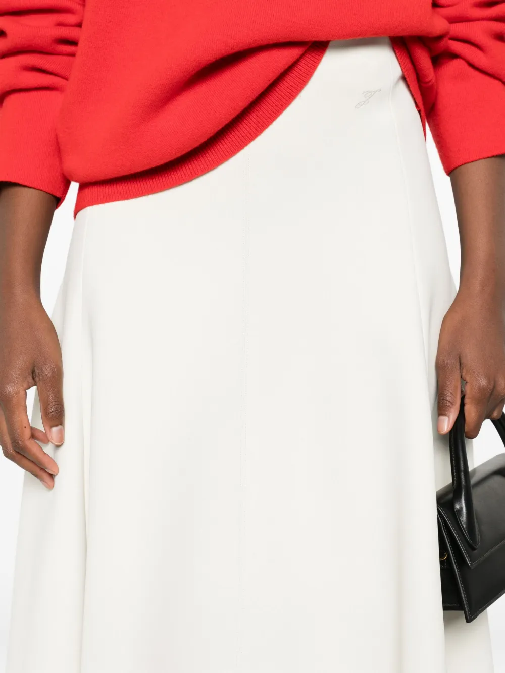 Jacquemus Flared Midi Skirt In Yellow