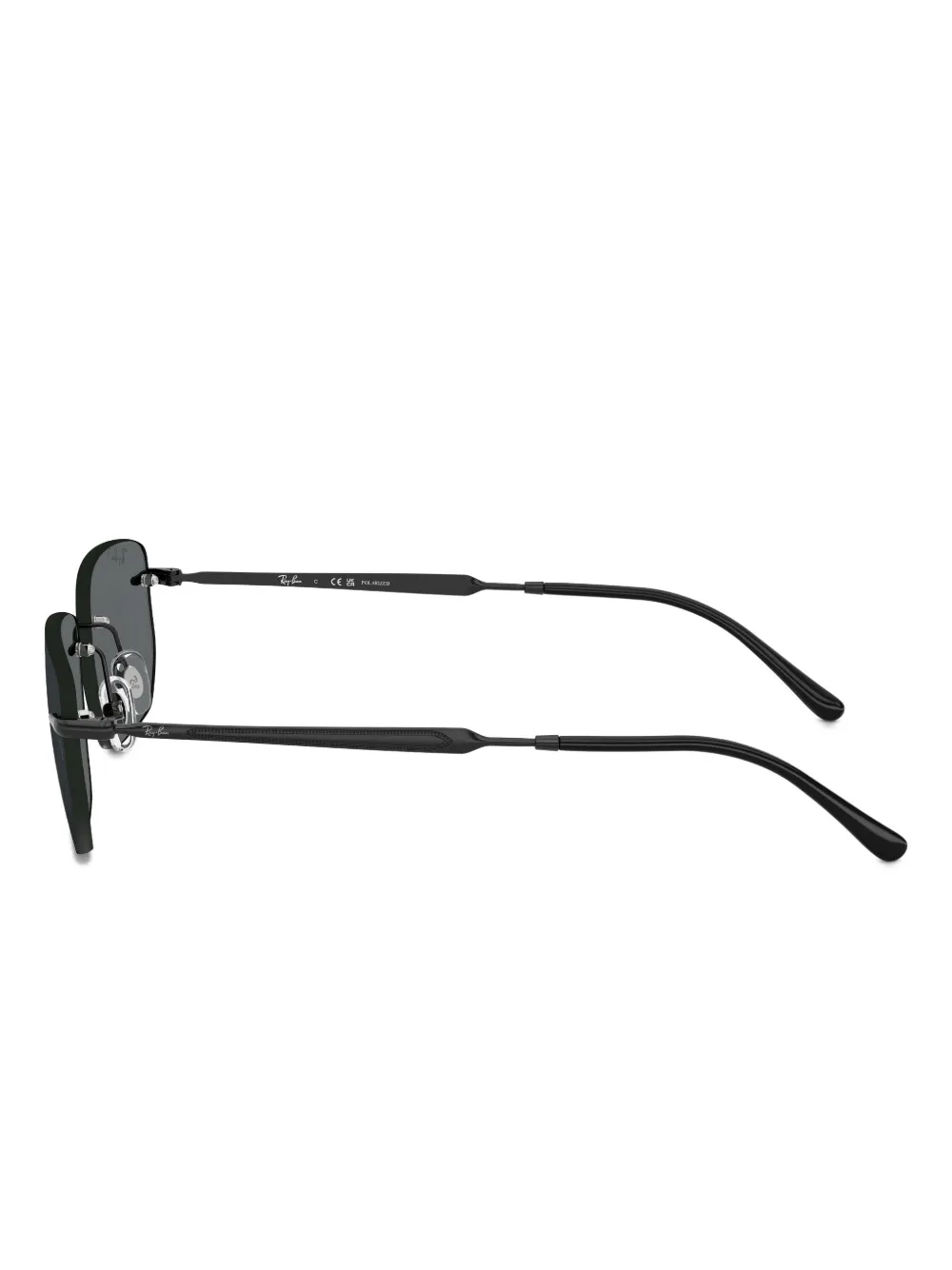 Ray Ban Rimless Rectangle-frame Sunglasses In Black