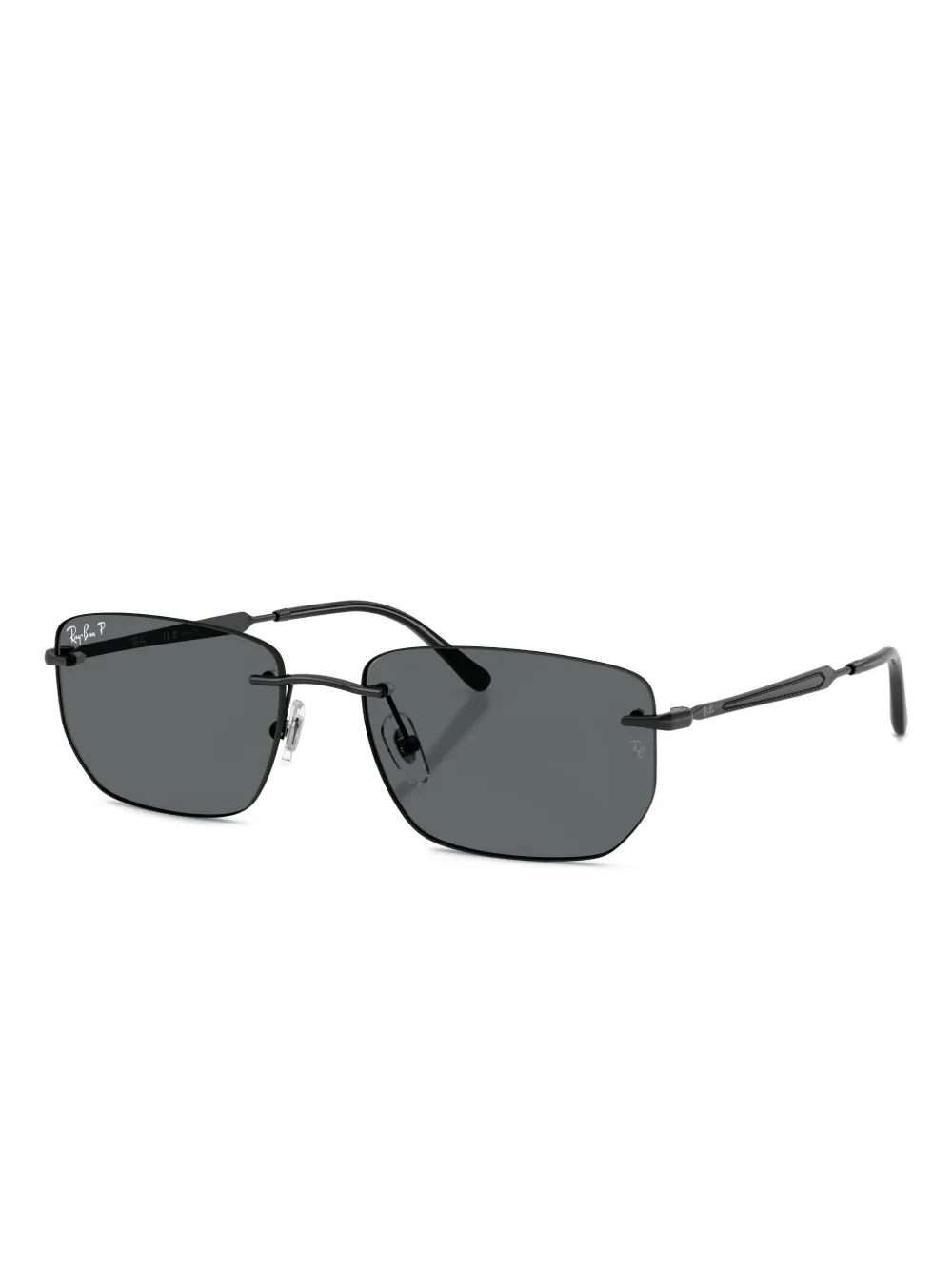 Ray Ban Rimless Rectangle-frame Sunglasses In Black