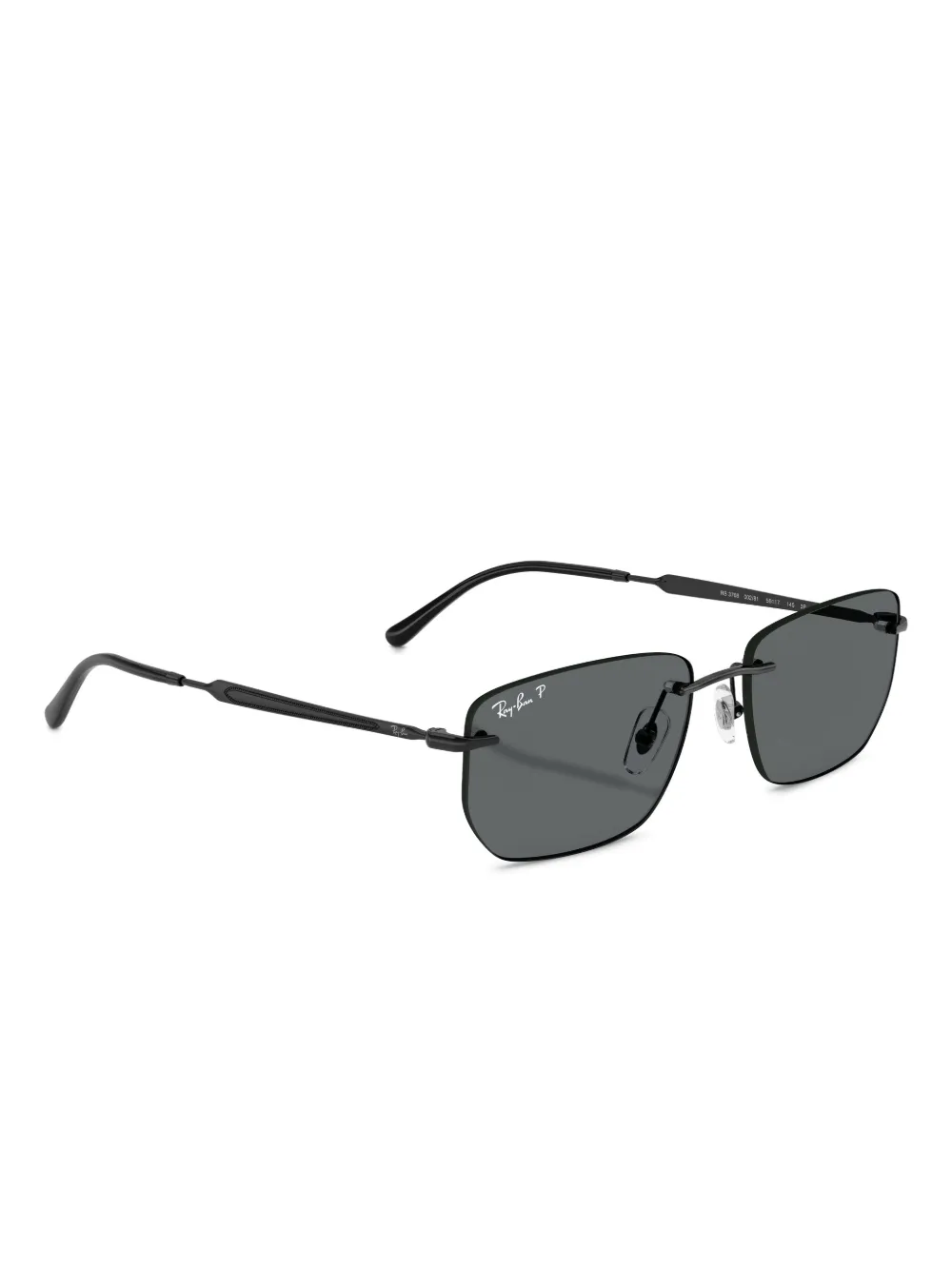 Ray-Ban Zonnebril met rechthoekig montuur - Zwart