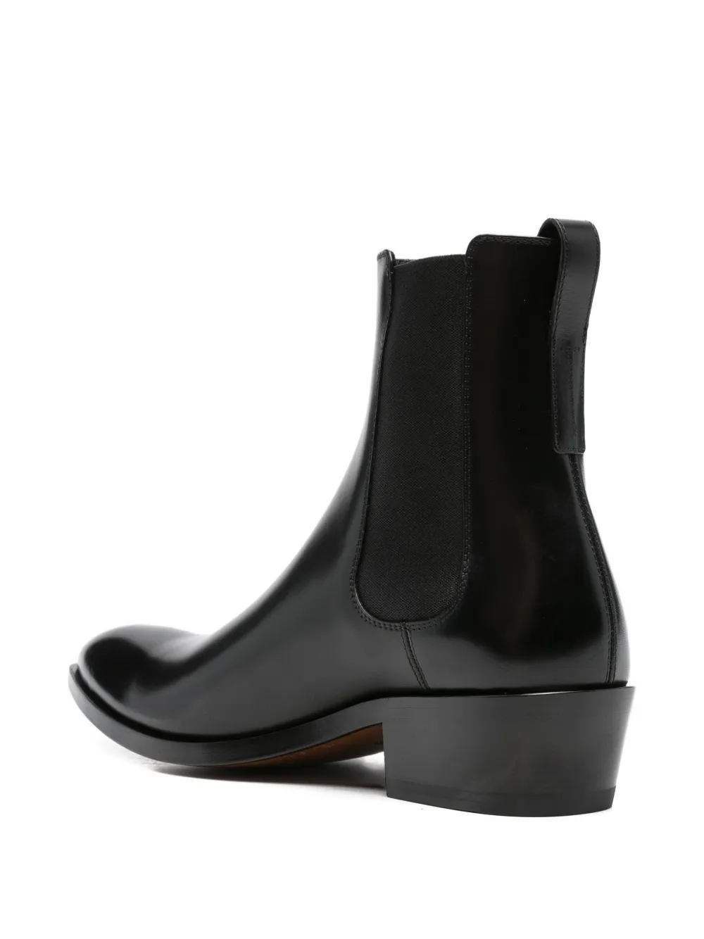 Tom Ford Chelsea Boots With Pointed Toe And Block Heel In Black