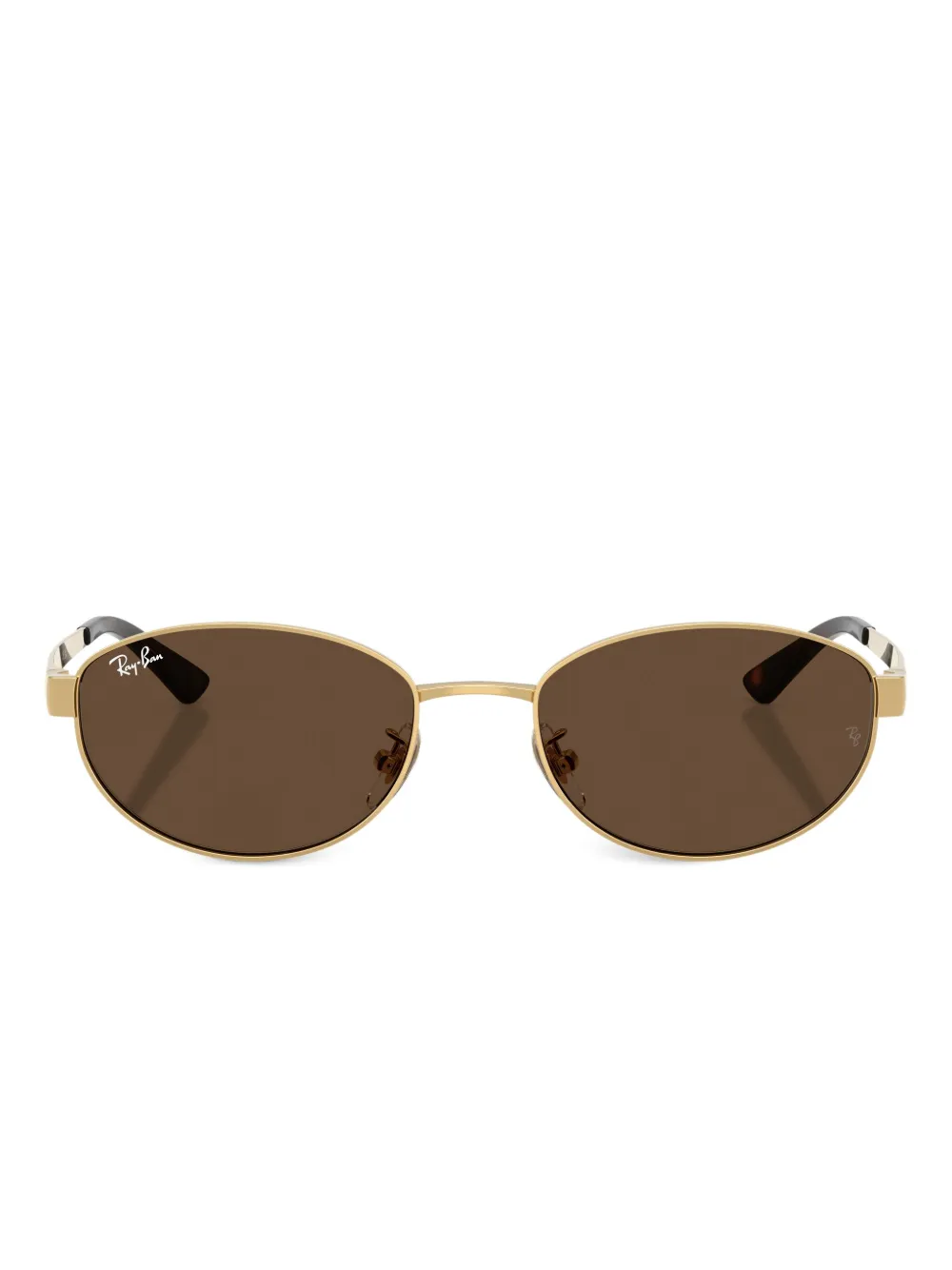 Ray Ban Oval-frame Tinted Sunglasses In Brown