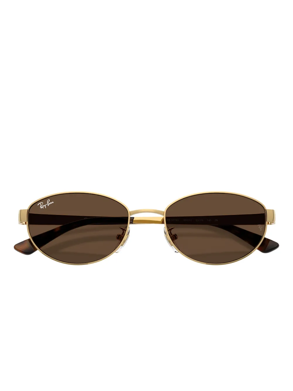 Ray Ban Oval-frame Tinted Sunglasses In Brown