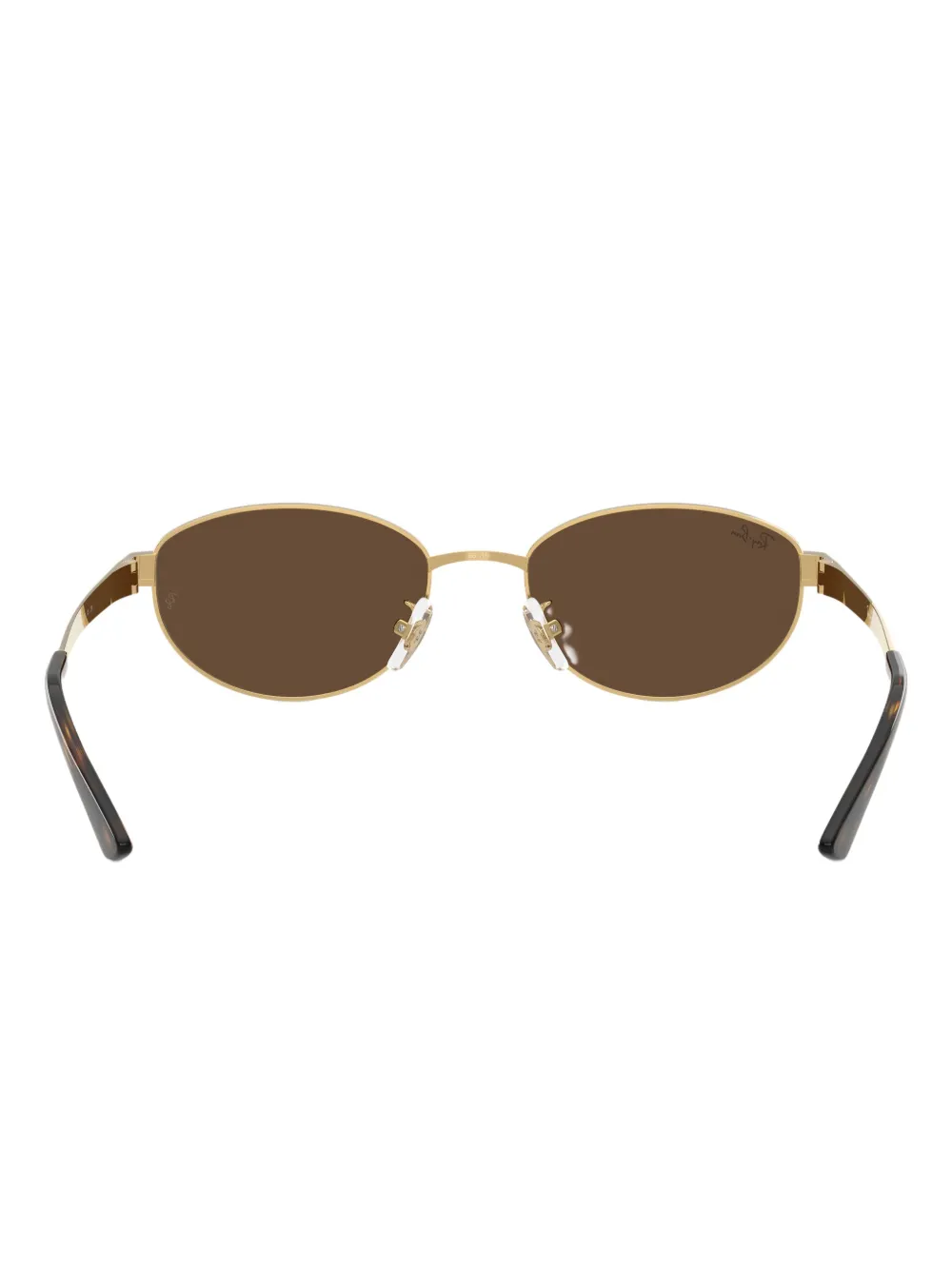 Ray Ban Oval-frame Tinted Sunglasses In Brown