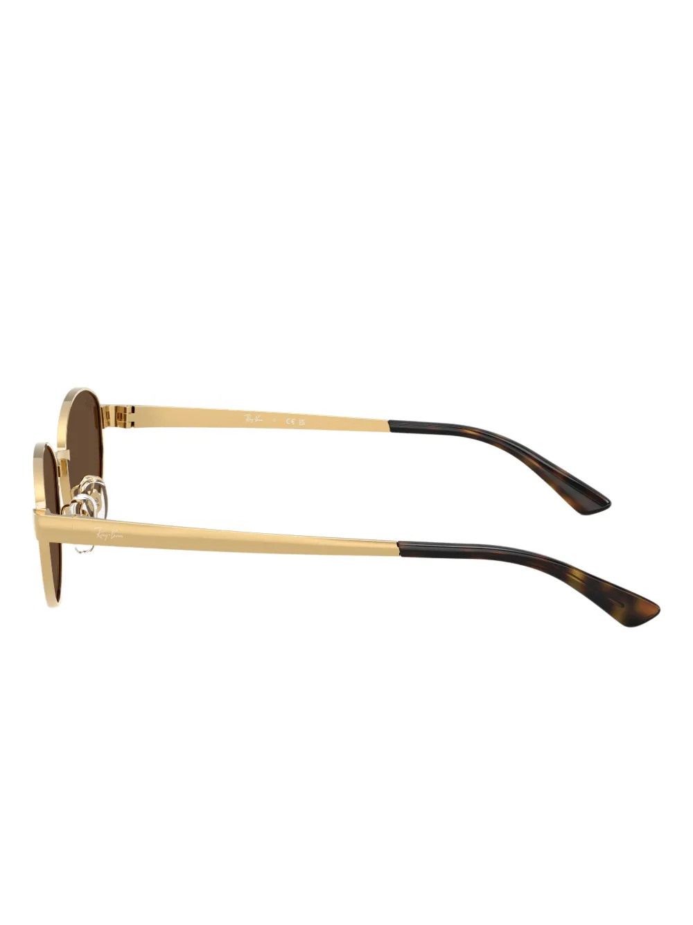 Ray Ban Oval-frame Tinted Sunglasses In Brown