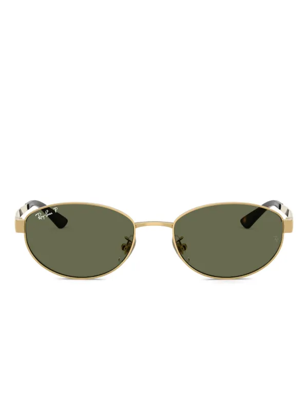 Ray-Ban Gold Frame Oval Sunglasses with Green Lenses Ray-Ban Orbs Sunglasses RB2178 Oval Vintage 90s Italy Gold  main image 4
