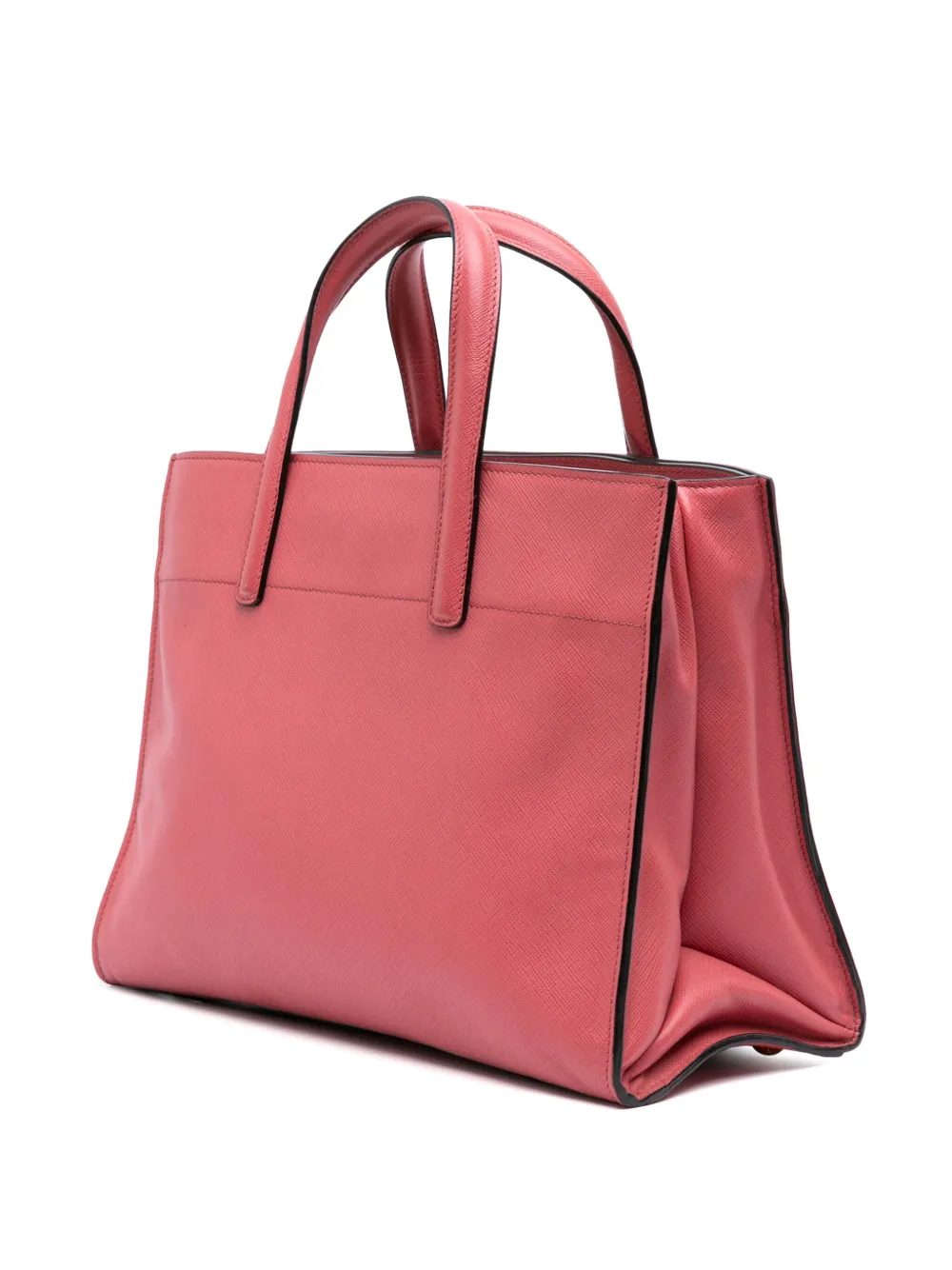 Pre-owned Prada 2010-2025 Saffiano Soft Triple Pocket Tote Satchel In Pink