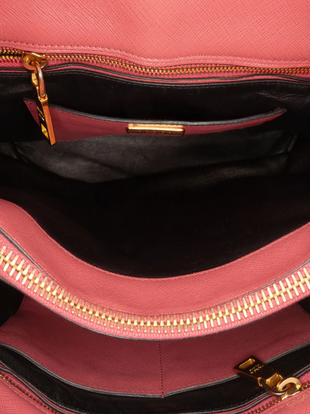 Pre-owned Prada 2010-2025 Saffiano Soft Triple Pocket Tote Satchel In Pink