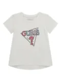 guess kids sequin-embellishment logo T-shirt - White