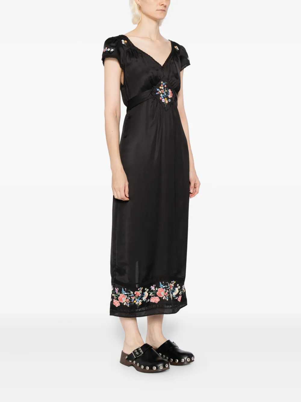 Rixo Carey midi-jurk Zwart