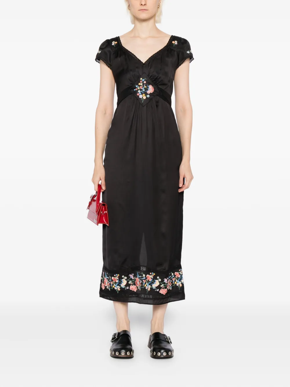 Rixo Carey midi-jurk - Zwart