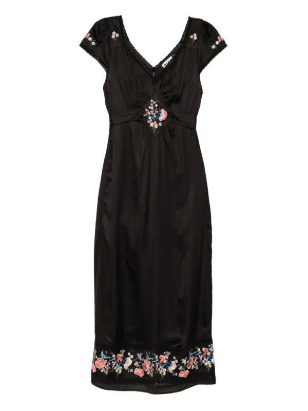 rixo black dress Ilaria Silk Midi Dress in Black main image 1