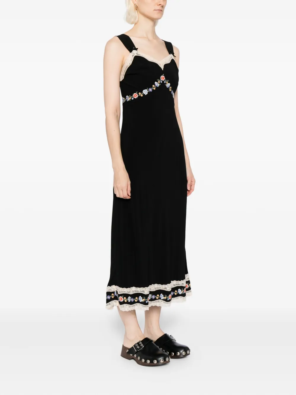 Rixo London Lucie Midi Dress In Black