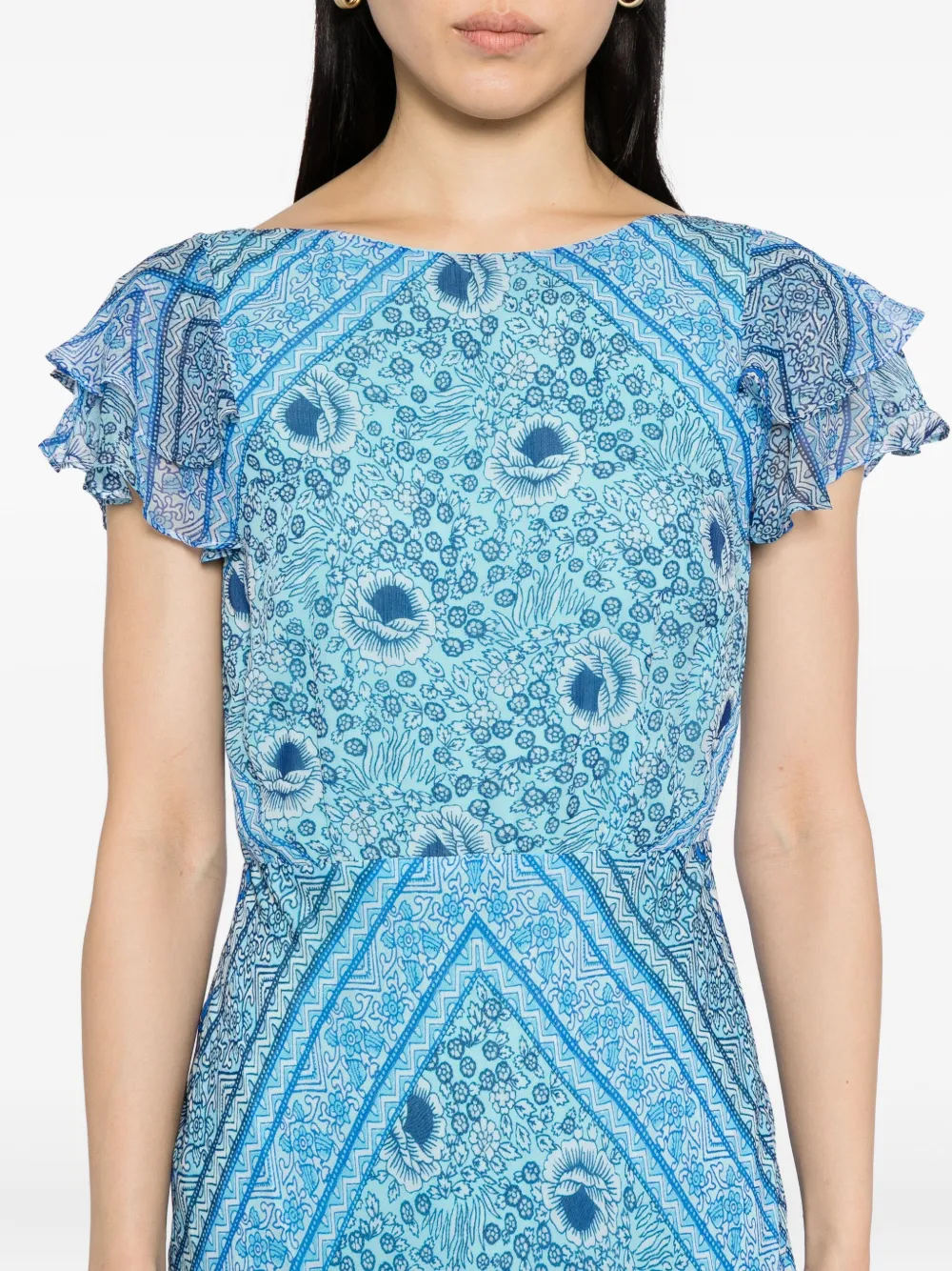 Rixo Ordinia jurk Blauw