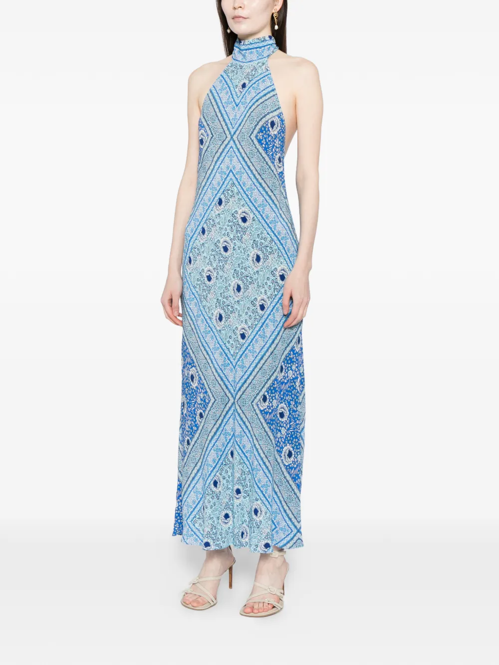 Rixo London Caitlin Midi Dress In Blue