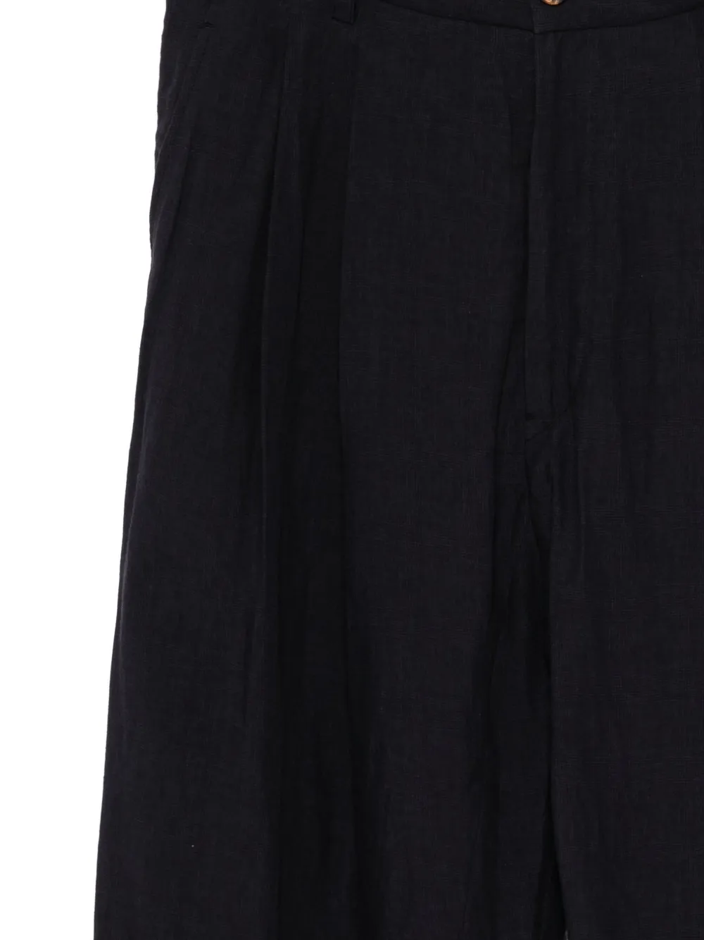Ziggy Chen Linen Trousers In Blue