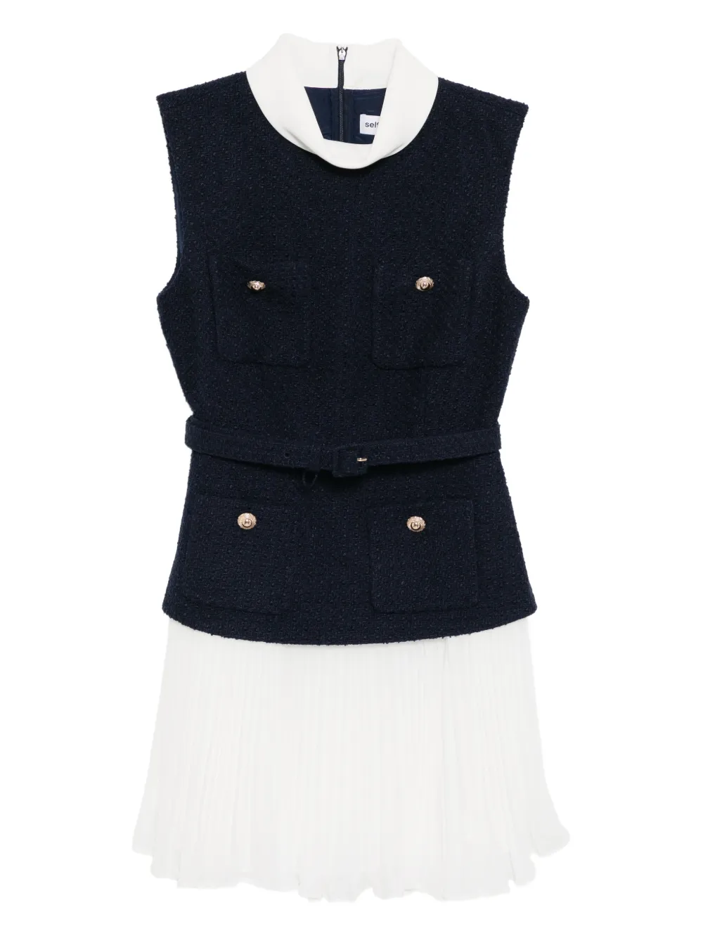 Self-Portrait Abito corto Boucle - Blu