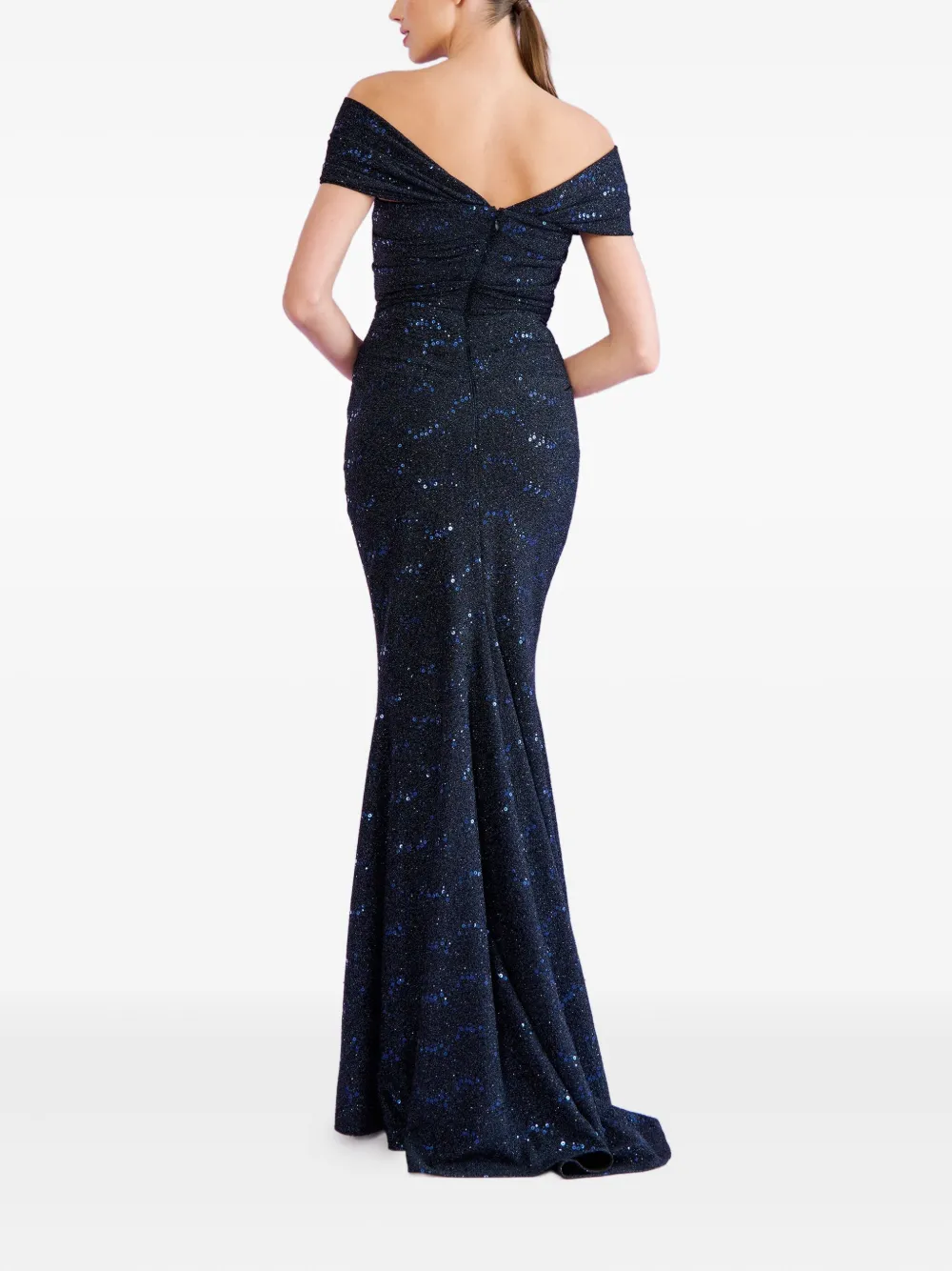 Talbot Runhof Mobina 3 maxi-jurk Blauw