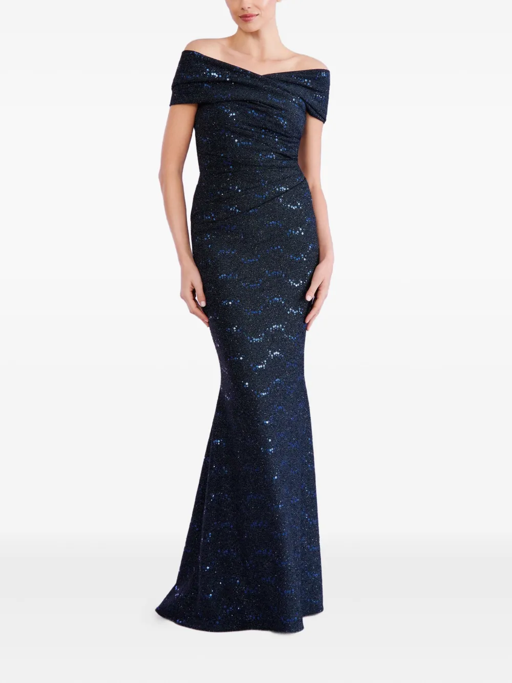 Talbot Runhof Mobina 3 maxi-jurk - Blauw