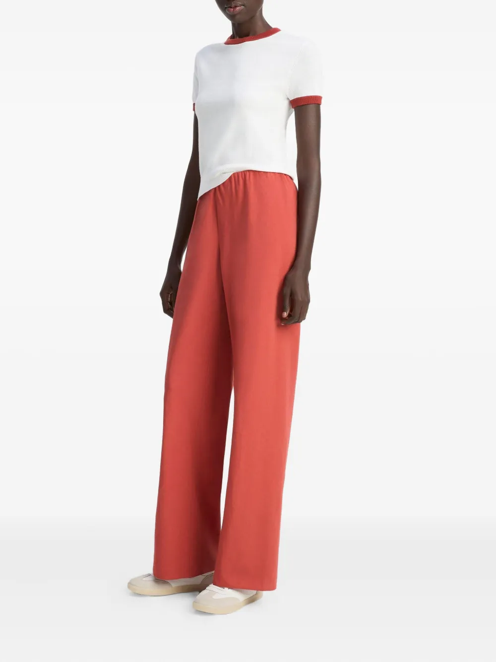Vince Elastic-waist Trousers In Red