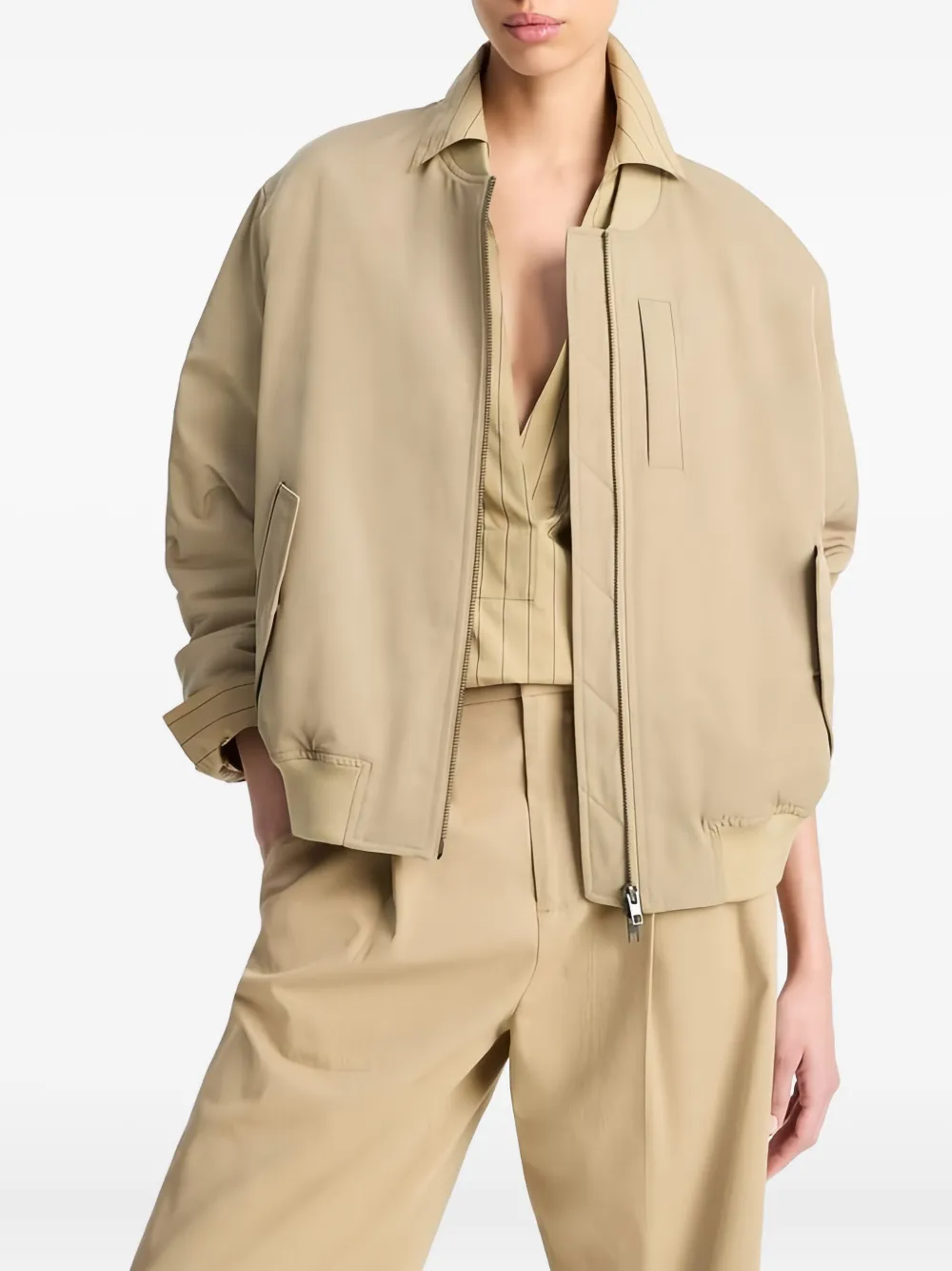 Vince Long-sleeves Bomber Jacket In Neutral