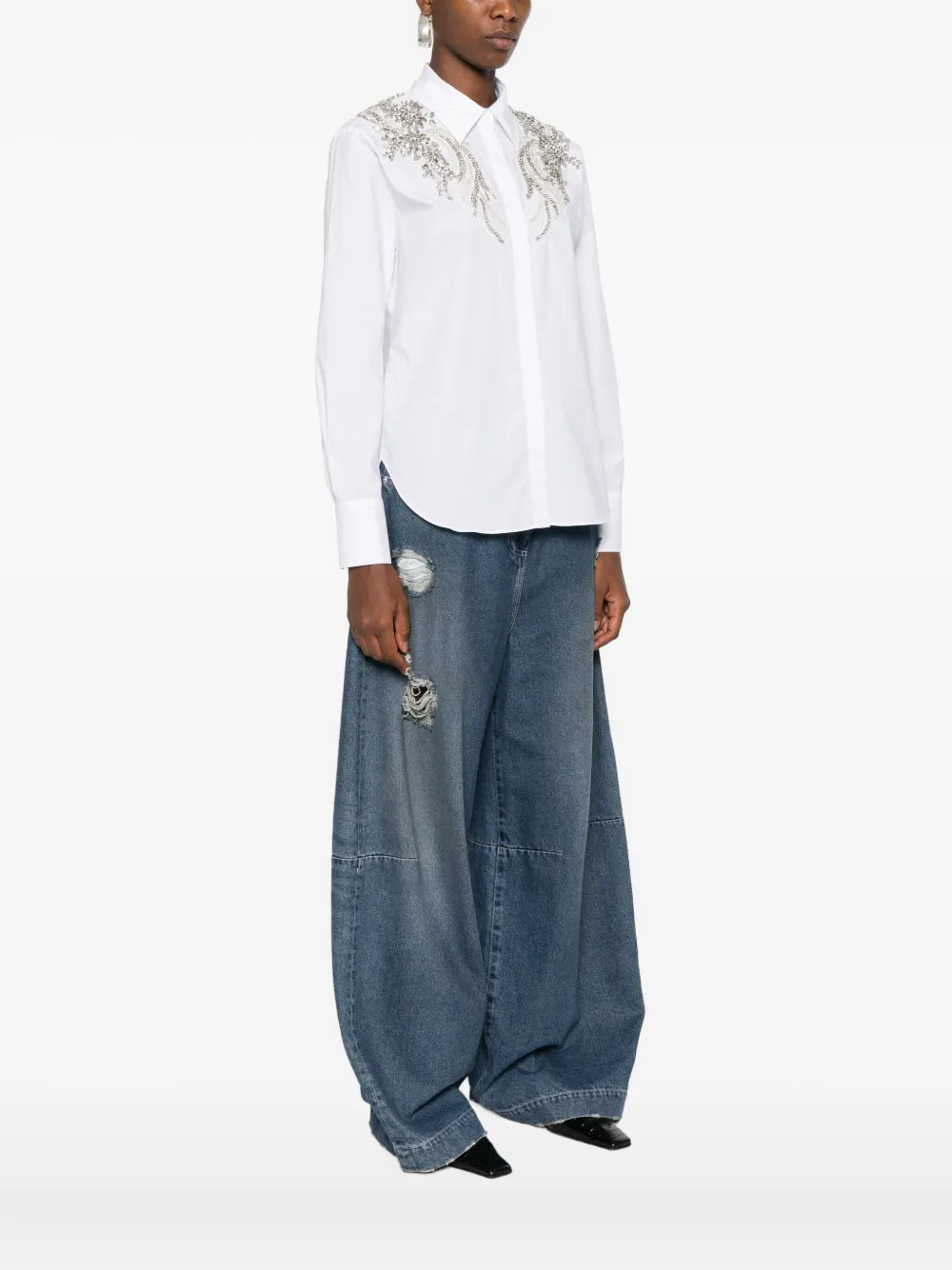 Blugirl Regular Para Canvas With Patch Shirt In White
