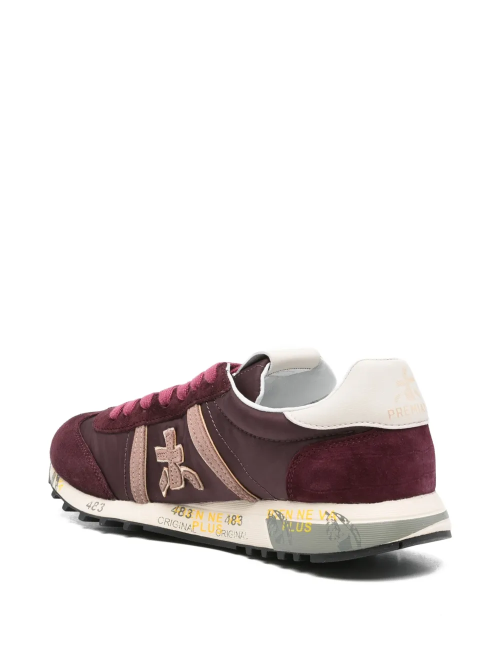 Premiata suede-panelled lace-up sneakers Red