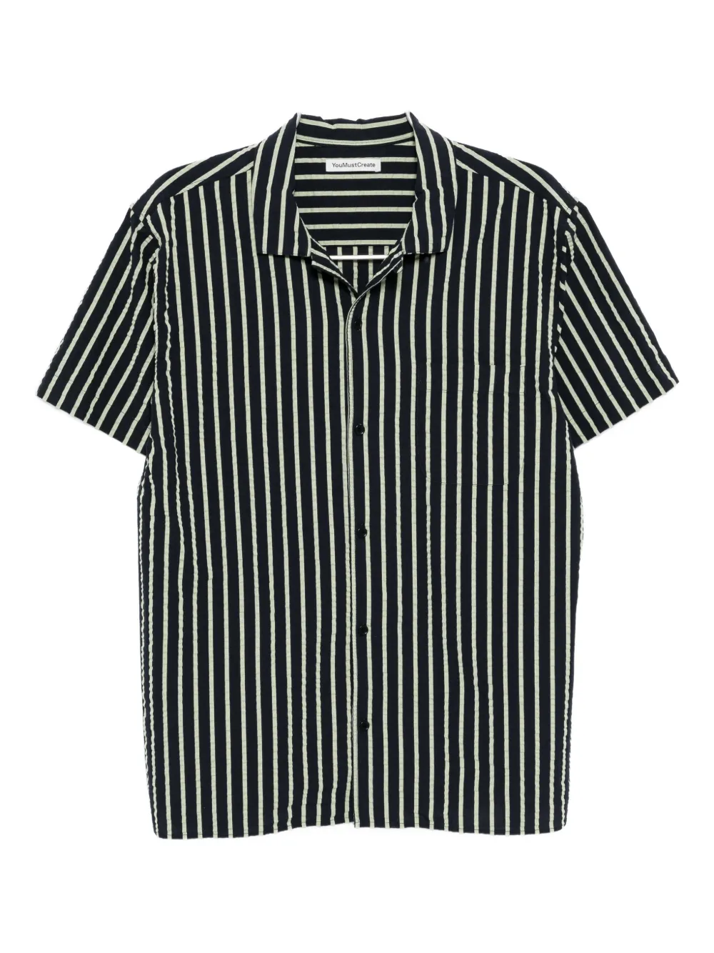 Ymc You Must Create Ymc Mens Malick Short-sleeve Striped Shirt In Blue