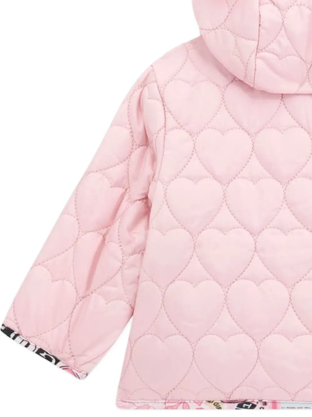 guess kids heart-quilted hooded jacket Roze