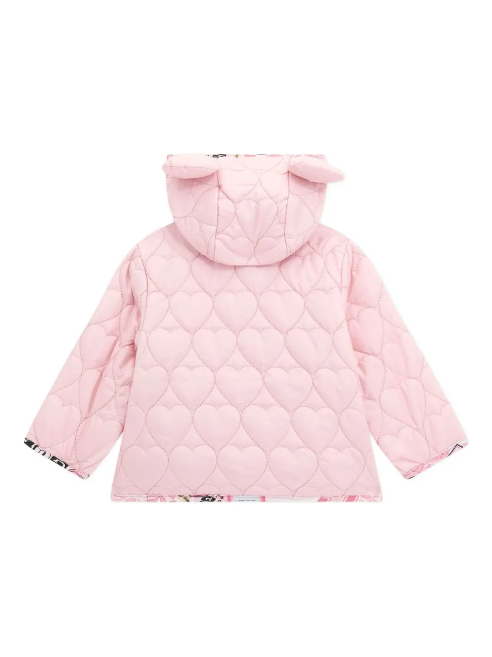 guess kids heart-quilted hooded jacket Roze