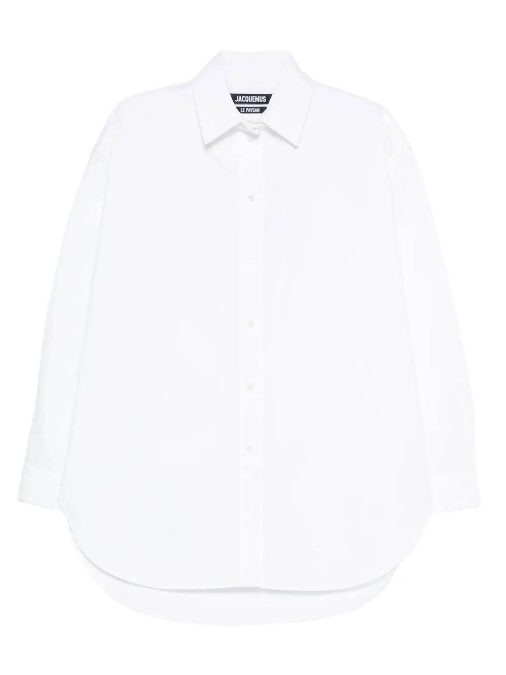 Jacquemus long-sleeve curved-hem shirt - Bianco
