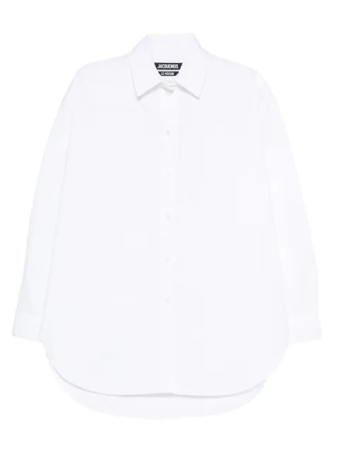 Jacquemus long-sleeve curved-hem shirt