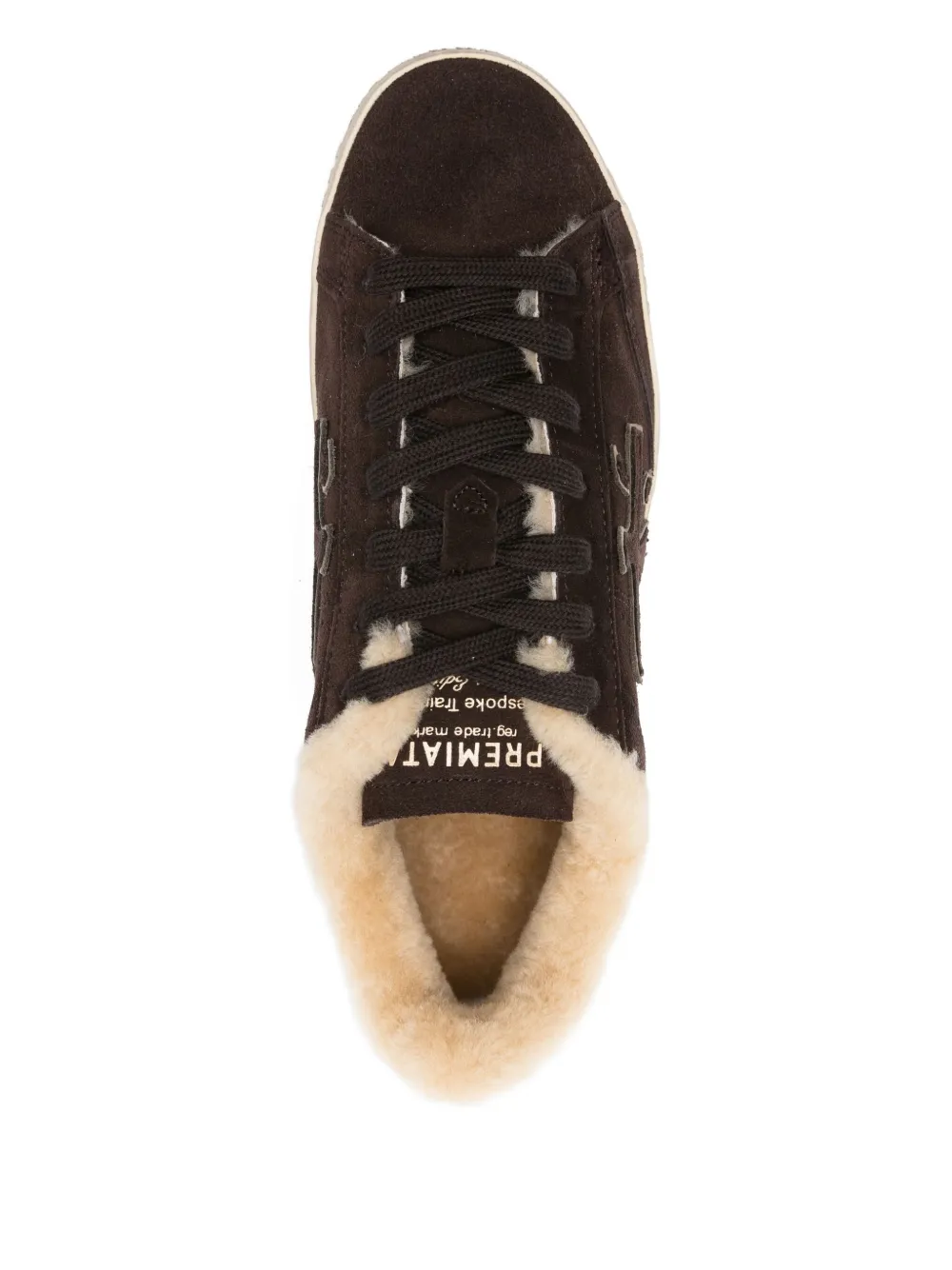 Premiata Steven suède sneakers met lammy voering Bruin