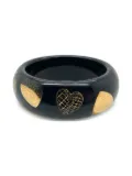 Christian Dior Pre-Owned 1990s heart-print bangle - Black