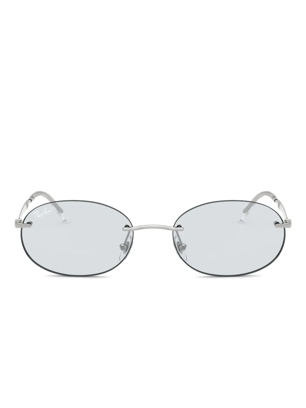 Ray-Ban 타원형 프레임 안경 | 실버 톤 | Image 1