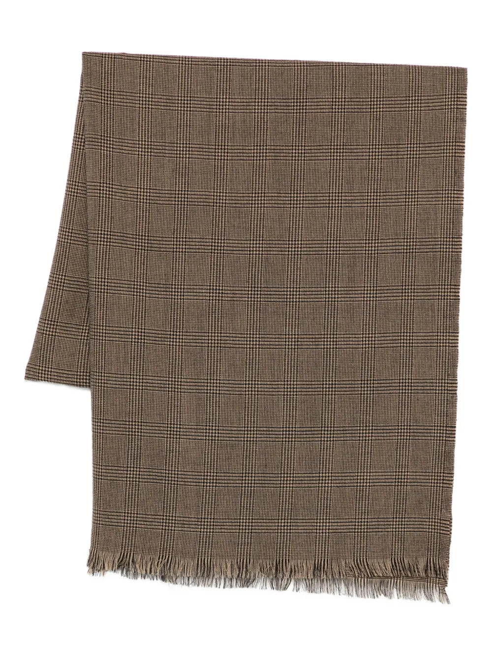 Destin prince of wales-check wool scarf | Brown | Image 1