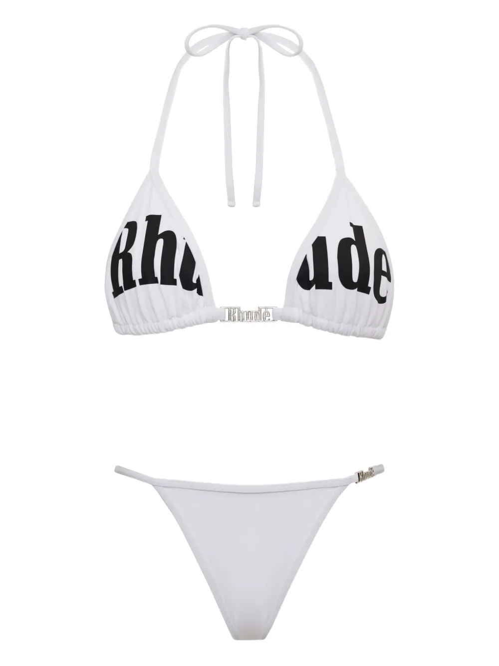 Rhude Logo Two-piece Swimsuit In Gray