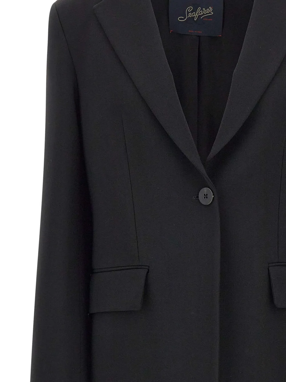 Seafarer Single-button Notched-lapel Coat In Black
