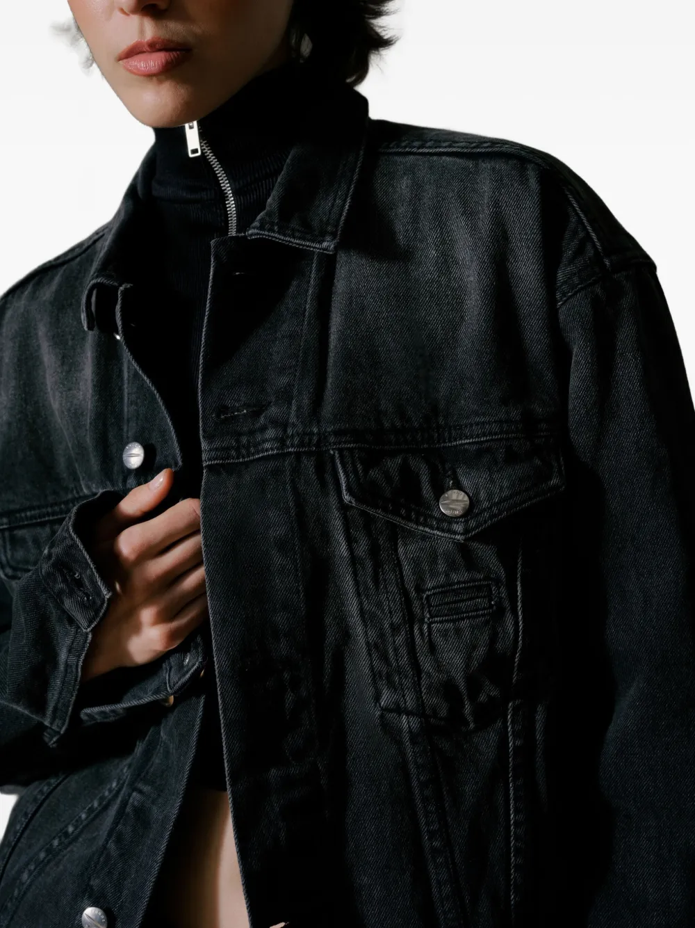 Rhude Buttoned Denim Jacket In Black
