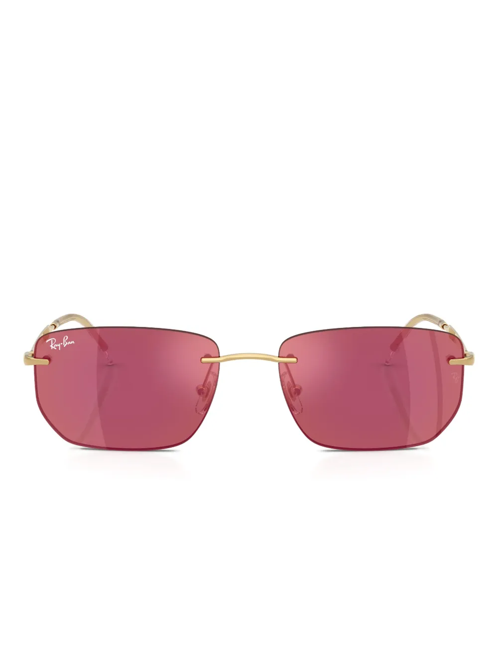 Ray Ban Square-frame Tinted Sunglasses In Gold