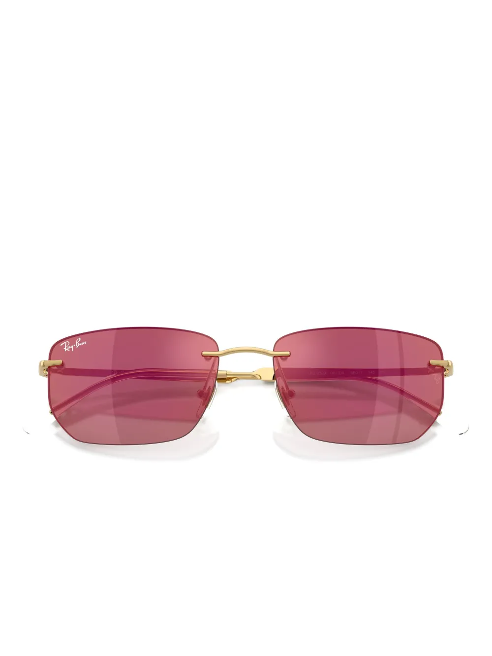 Ray Ban Square-frame Tinted Sunglasses In Gold
