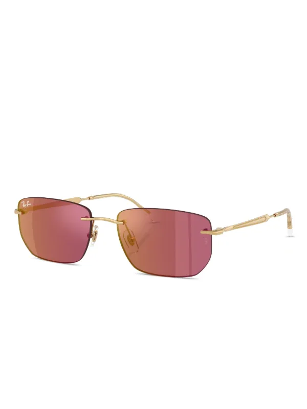 Ray-Ban square-frame Tinted Sunglasses | Gold | FARFETCH display picture 1