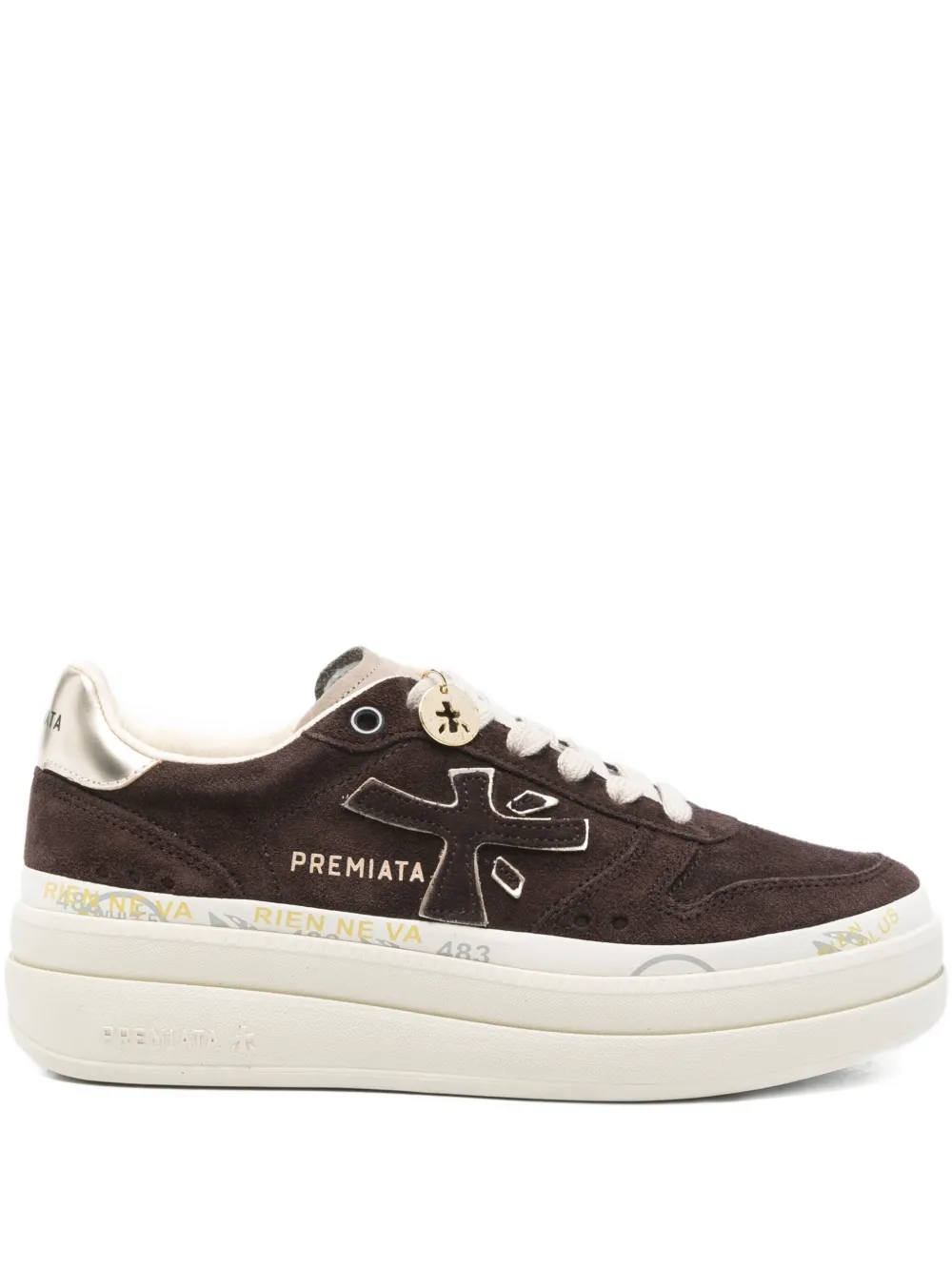 Premiata Cassie leather sneakers Brown