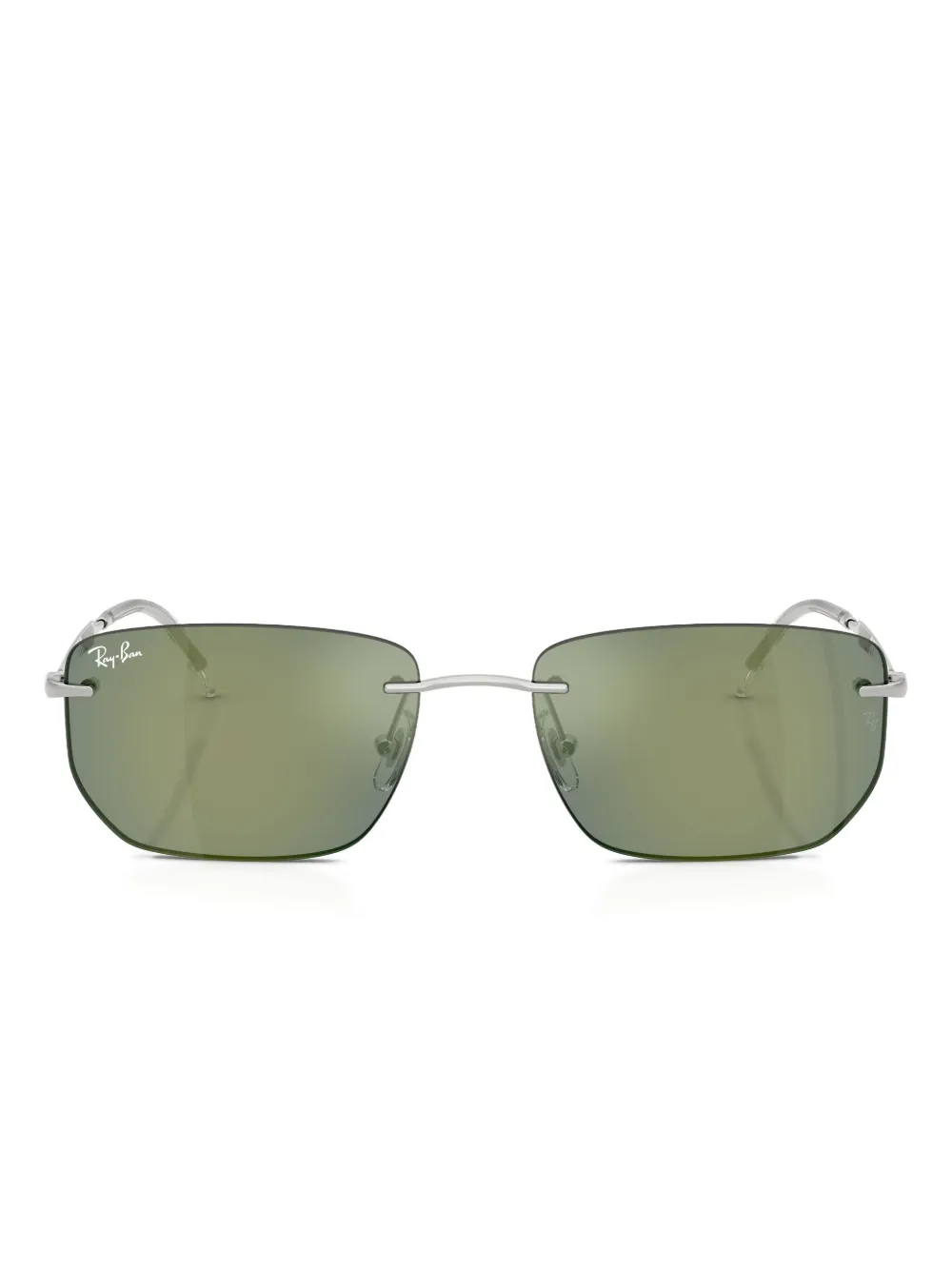 Ray Ban Square-frame Rimless Sunglasses In Green