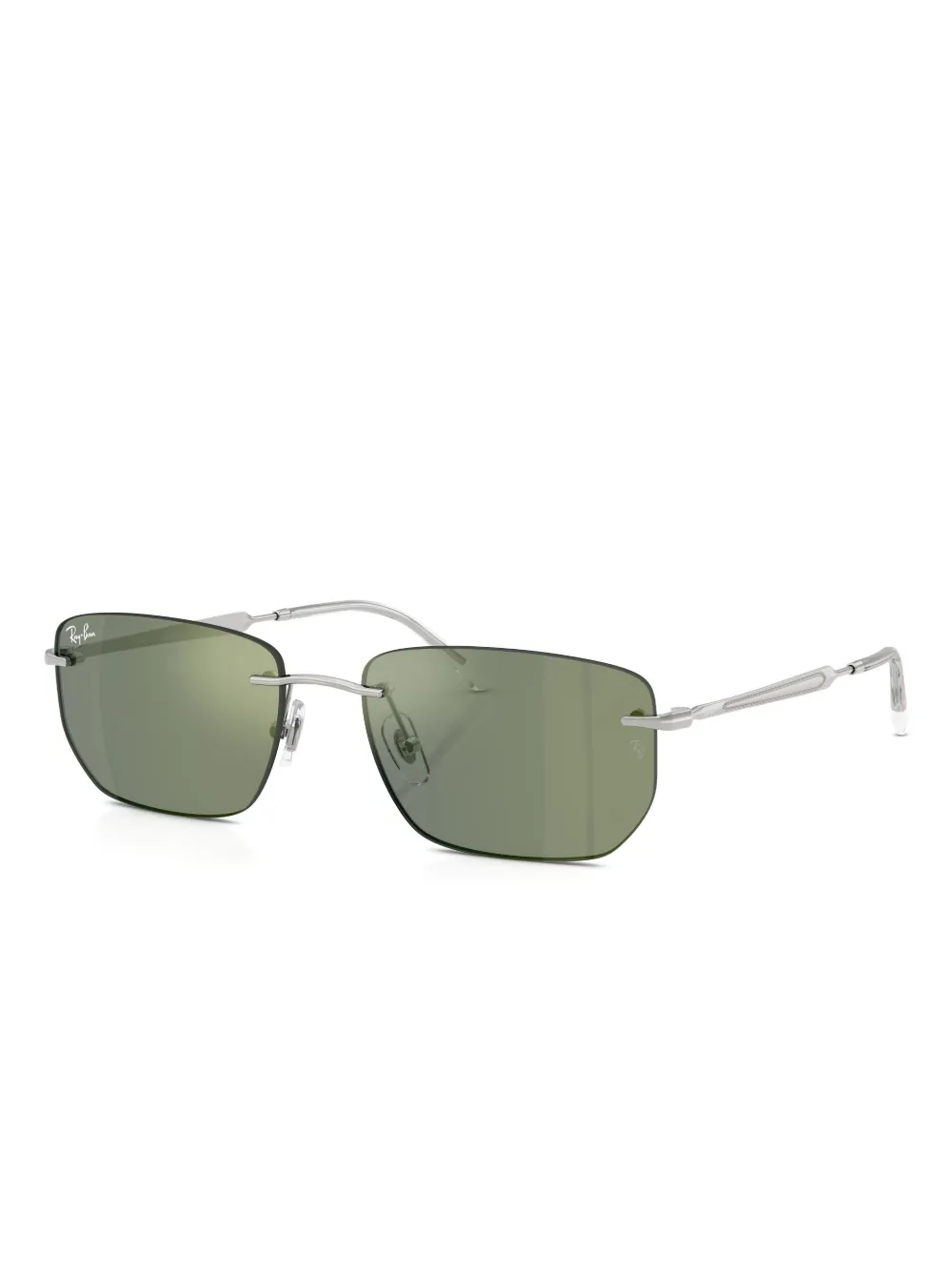 Ray Ban Square-frame Rimless Sunglasses In Green
