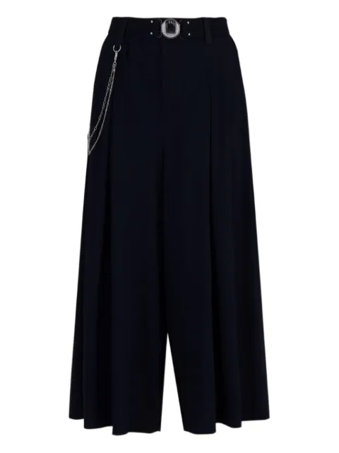 High pleated chain-detail trousers
