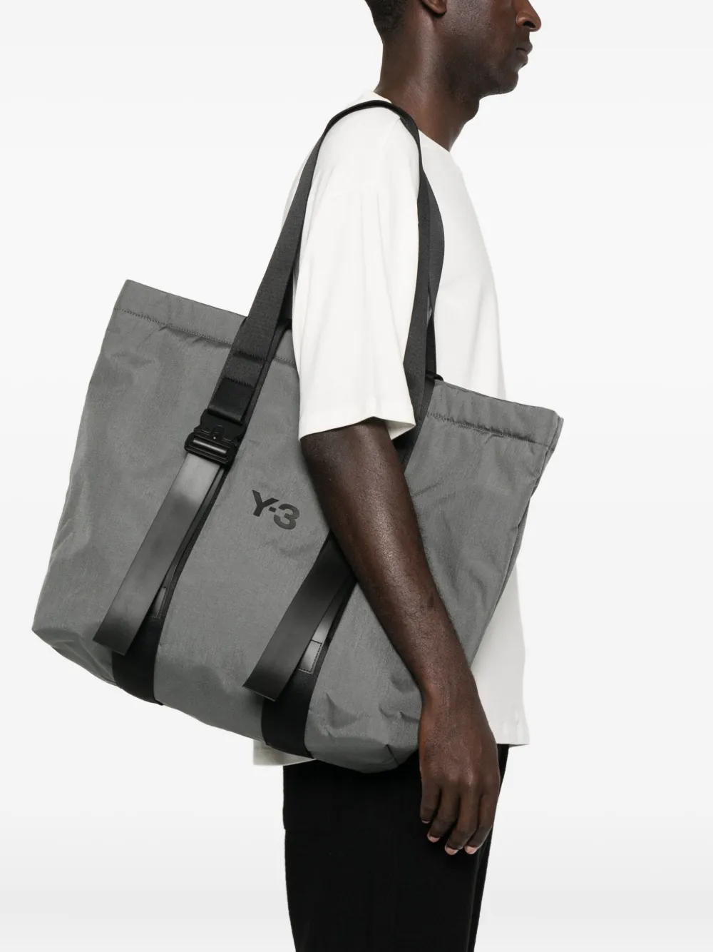 Y-3 Versatile Tote Bag Adjustable Strap In Gray