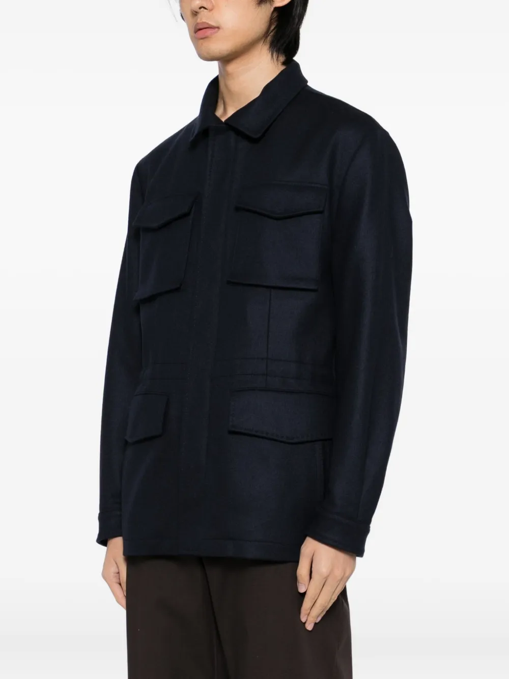 Kiton Cashmere Jacket In Blue