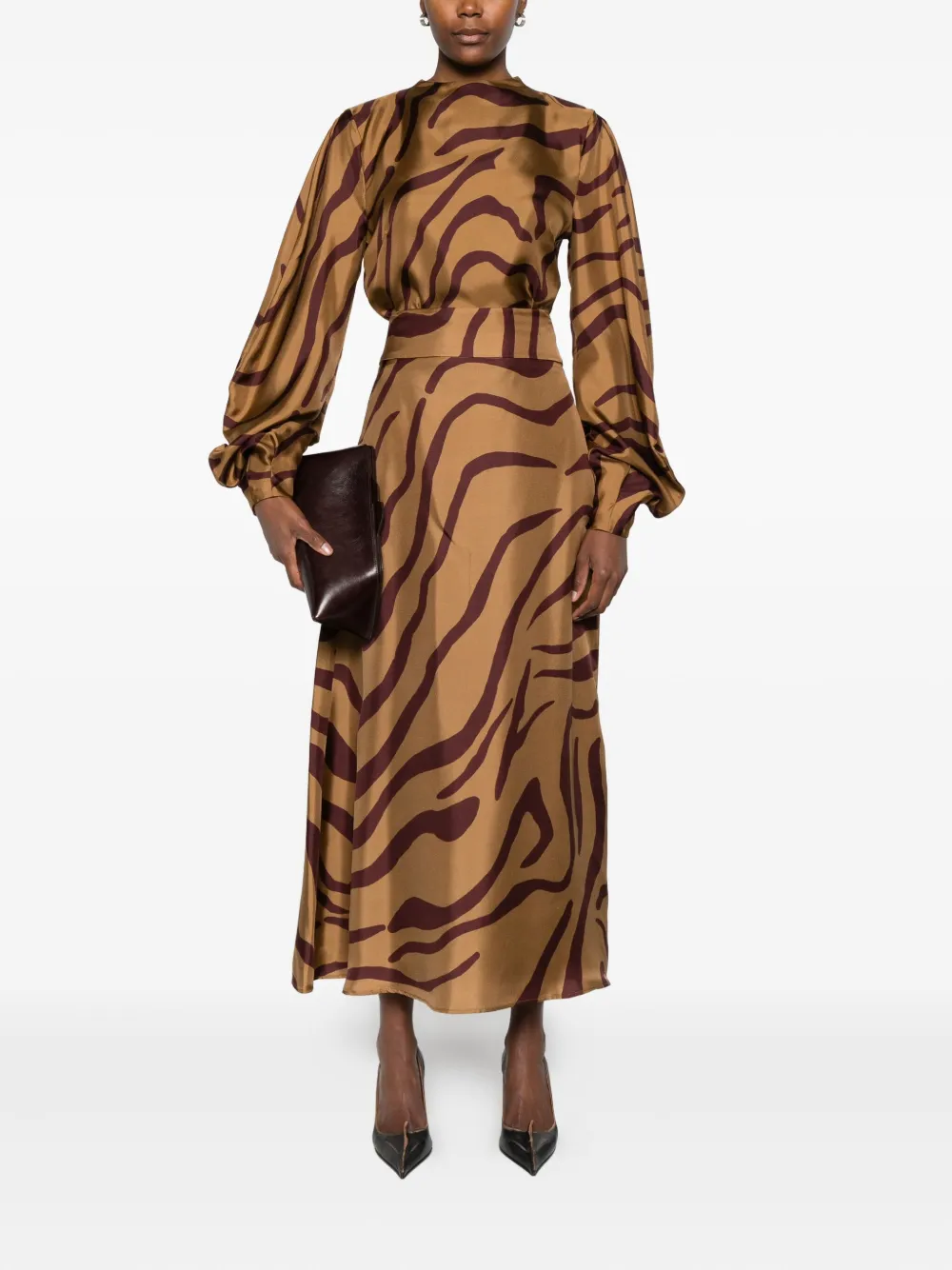 Raquel Diniz Midi-rok met wafelprint - Beige